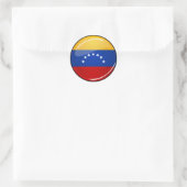 Glanzende ronde vlag van Venezuela Ronde Sticker (Tas)