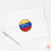 Glanzende ronde vlag van Venezuela Sticker (Envelop)