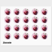 Glanzende Rood Kersen Delight Ronde Sticker (Vel)