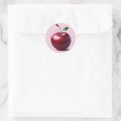 Glanzende Rood Kersen Delight Ronde Sticker (Tas)