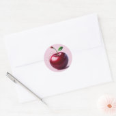 Glanzende Rood Kersen Delight Ronde Sticker (Envelop)