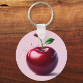 Glanzende Rood Kersen Delight Sleutelhanger (Voorkant)