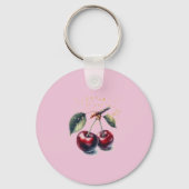 Glanzende Rood Kersen Delight Sleutelhanger (Achterkant)