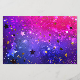 Glanzende roze blauwe achtergrond briefpapier