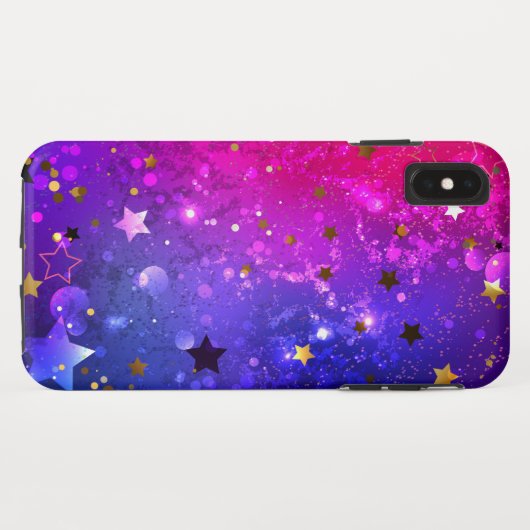 Glanzende roze blauwe achtergrond Case-Mate iPhone case (Achterkant (horizontaal))