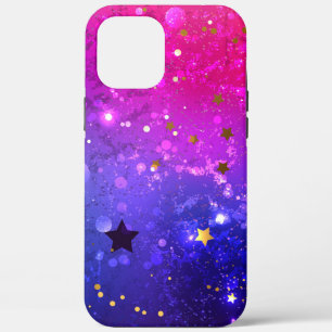 Glanzende roze blauwe achtergrond Case-Mate iPhone case