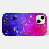 Glanzende roze blauwe achtergrond Case-Mate iPhone case (Achterkant (horizontaal))