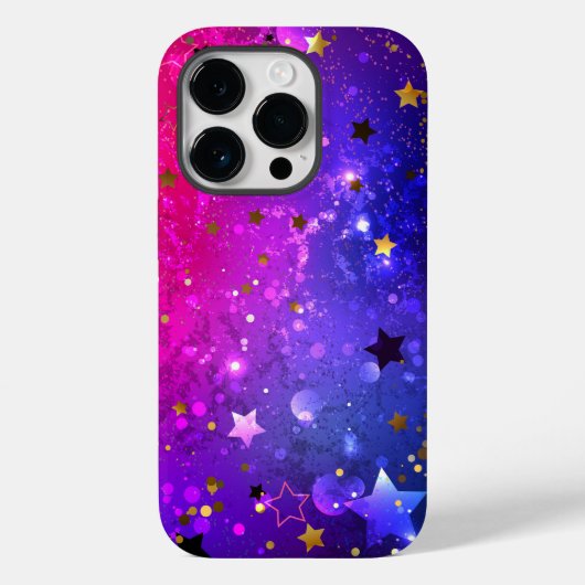 Glanzende roze blauwe achtergrond Case-Mate iPhone case (Achterkant)