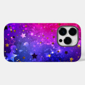 Glanzende roze blauwe achtergrond Case-Mate iPhone case (Achterkant (horizontaal))