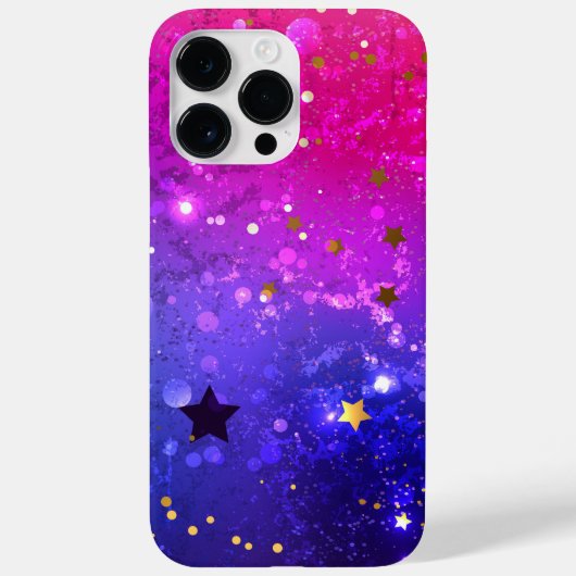 Glanzende roze blauwe achtergrond Case-Mate iPhone case (Achterkant)