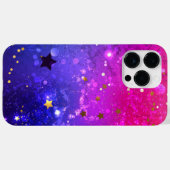 Glanzende roze blauwe achtergrond Case-Mate iPhone case (Achterkant (horizontaal))