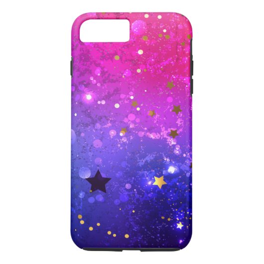 Glanzende roze blauwe achtergrond Case-Mate iPhone case (Achterkant)