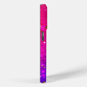 Glanzende Roze Blauwe Achtergrond Case-Mate iPhone Case (Achterkant / Rechts)
