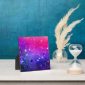 Glanzende roze blauwe achtergrond fotoplaat (Insitu)