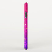 Glanzende roze blauwe achtergrond iPhone hoesje (Rechterkant)