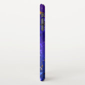 Glanzende roze blauwe achtergrond iPhone hoesje (Linkerkant)