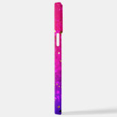 Glanzende roze blauwe achtergrond iPhone hoesje (Rechterkant)