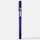 Glanzende roze blauwe achtergrond iPhone hoesje (Linkerkant)