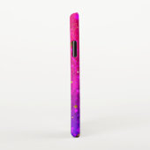 Glanzende roze blauwe achtergrond iPhone hoesje (Rechterkant)