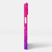 Glanzende roze blauwe achtergrond iPhone hoesje (Rechterkant)