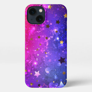 Glanzende roze blauwe achtergrond iPhone 13 hoesje