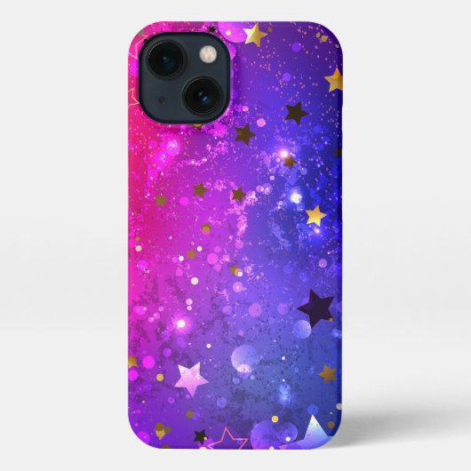 Glanzende roze blauwe achtergrond iPhone hoesje (Achterkant)