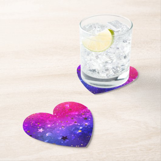 Glanzende roze blauwe achtergrond kartonnen onderzetters (Insitu)