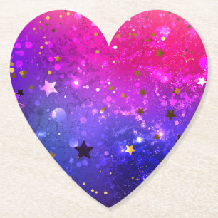 Glanzende roze blauwe achtergrond kartonnen onderzetters