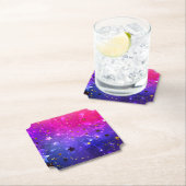 Glanzende roze blauwe achtergrond kartonnen onderzetters (Insitu)