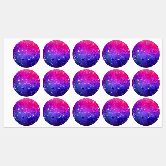 Glanzende Roze Blauwe Achtergrond Labels (Vel)