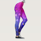 Glanzende Roze Blauwe Achtergrond Leggings (Rechts)
