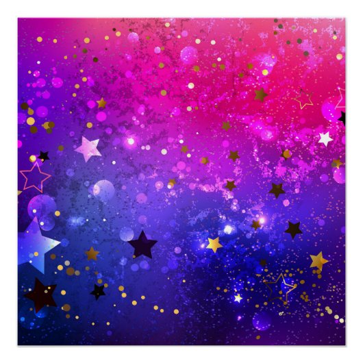 Glanzende Roze Blauwe Achtergrond Perfect Poster (Voorkant)