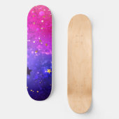 Glanzende Roze Blauwe Achtergrond Persoonlijk Skateboard (Voorkant)