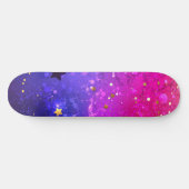 Glanzende Roze Blauwe Achtergrond Persoonlijk Skateboard (Horizontaal)