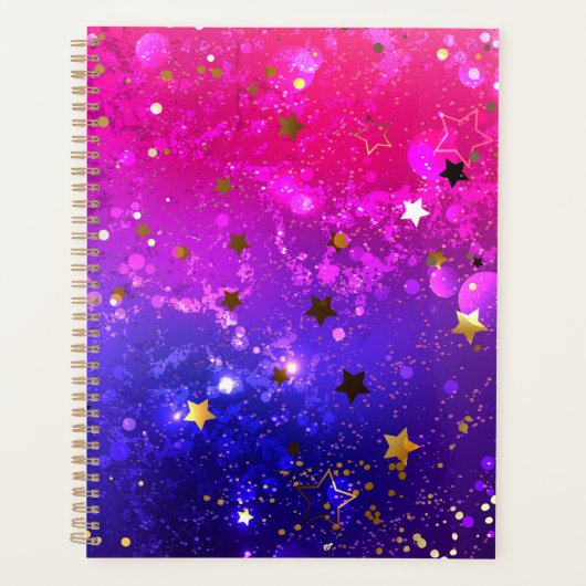 Glanzende Roze Blauwe Achtergrond Planner (Voorkant)