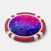 Glanzende Roze Blauwe Achtergrond Poker Chips (Enkel)