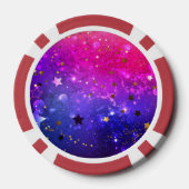 Glanzende Roze Blauwe Achtergrond Poker Chips (Achterkant)