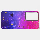 Glanzende roze blauwe achtergrond samsung galaxy hoesje (Achterkant horizontaal)