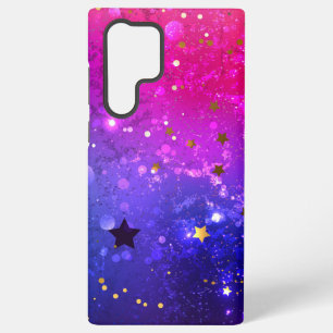 Glanzende roze blauwe achtergrond samsung galaxy hoesje