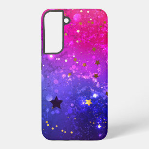Glanzende roze blauwe achtergrond samsung galaxy hoesje