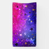 Glanzende roze blauwe achtergrond spandoek (Verticaal)