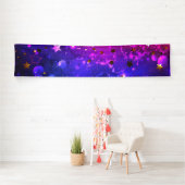 Glanzende Roze Blauwe Achtergrond Spandoek (Insitu)