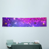 Glanzende Roze Blauwe Achtergrond Spandoek (Beurs)