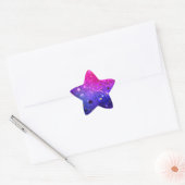 Glanzende roze blauwe achtergrond ster sticker (Envelop)