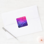 Glanzende roze blauwe achtergrond vierkante sticker (Envelop)
