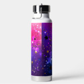 Glanzende roze blauwe achtergrond waterfles (Rechts)