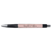 Glanzende Roze Blush Roze Goud Glitter Glans Pen (Voorkant)