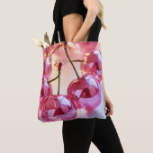 Glanzende Roze Bollen Tote Bag (Dichtbij)