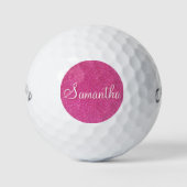 Glanzende Roze Cadeaus Golfballen (Voorkant)