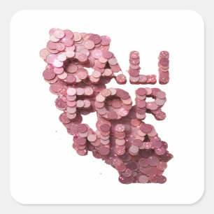 Glanzende Roze CALIFORNIA Sticker Ontwerp